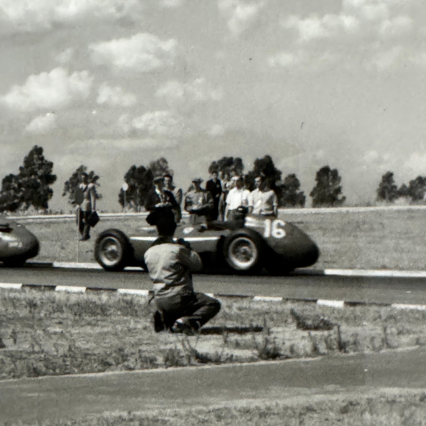 1957 Grand Prix Racing Photo Juan Manuel Fangio Mike Hawthorn Modern Print
