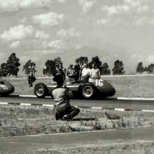 1957 Grand Prix Racing Photo Juan Manuel Fangio Mike Hawthorn Modern Print