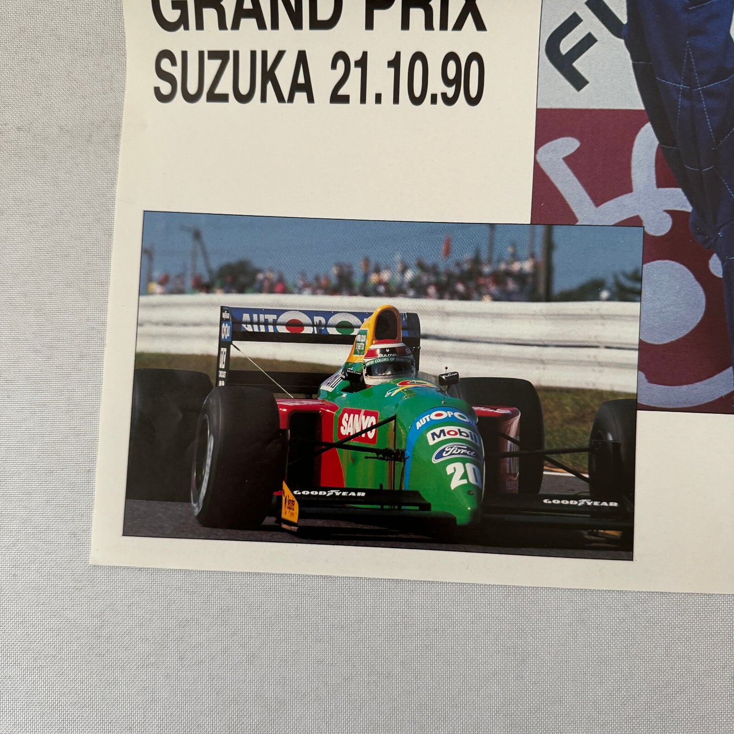 Nelson Piquet Roberto Moreno Benetton F1 Formula One Racing Poster 1990 Japan