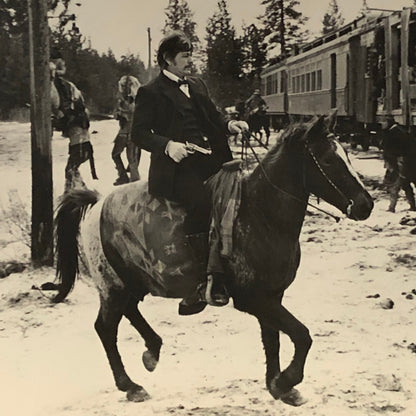 Charles Bronson on Horse Horseback Train Photo Photograph Print Movie Press ?