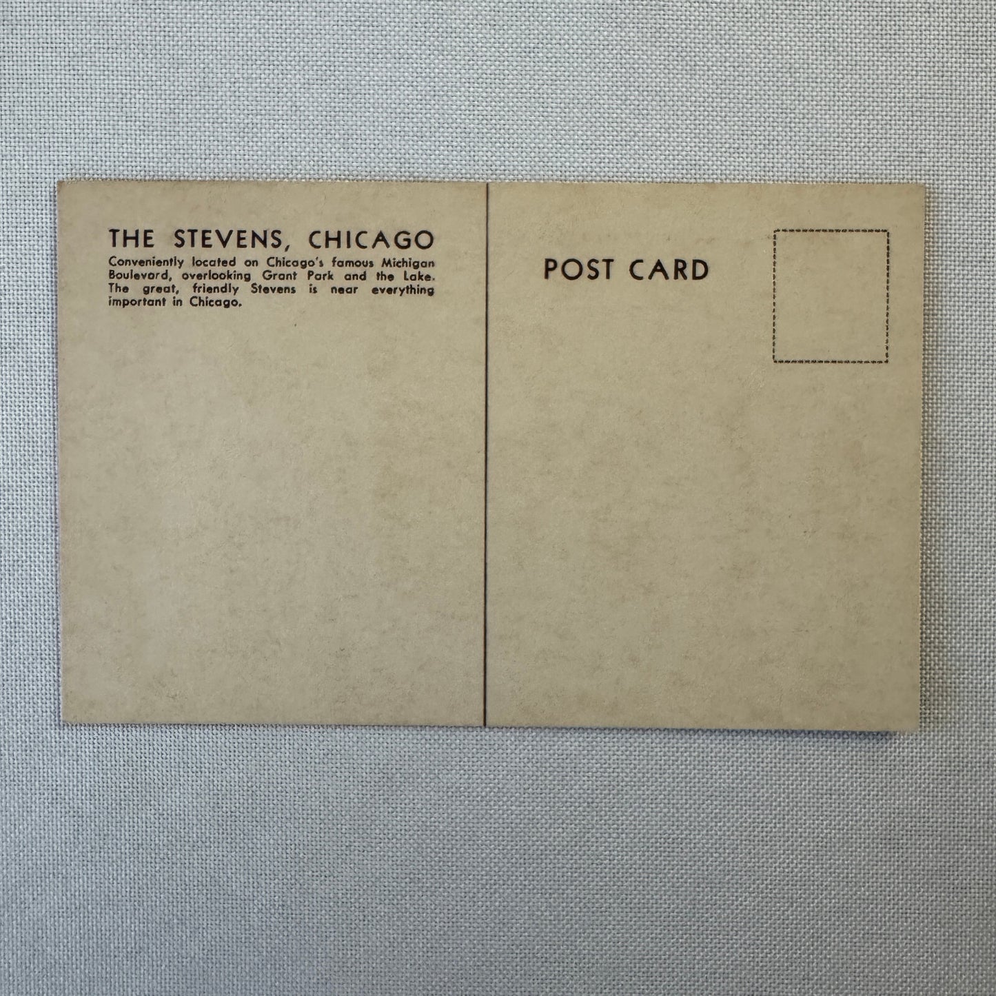 Vintage Postcard Post Card The Stevens Hotel Chicago Illinois
