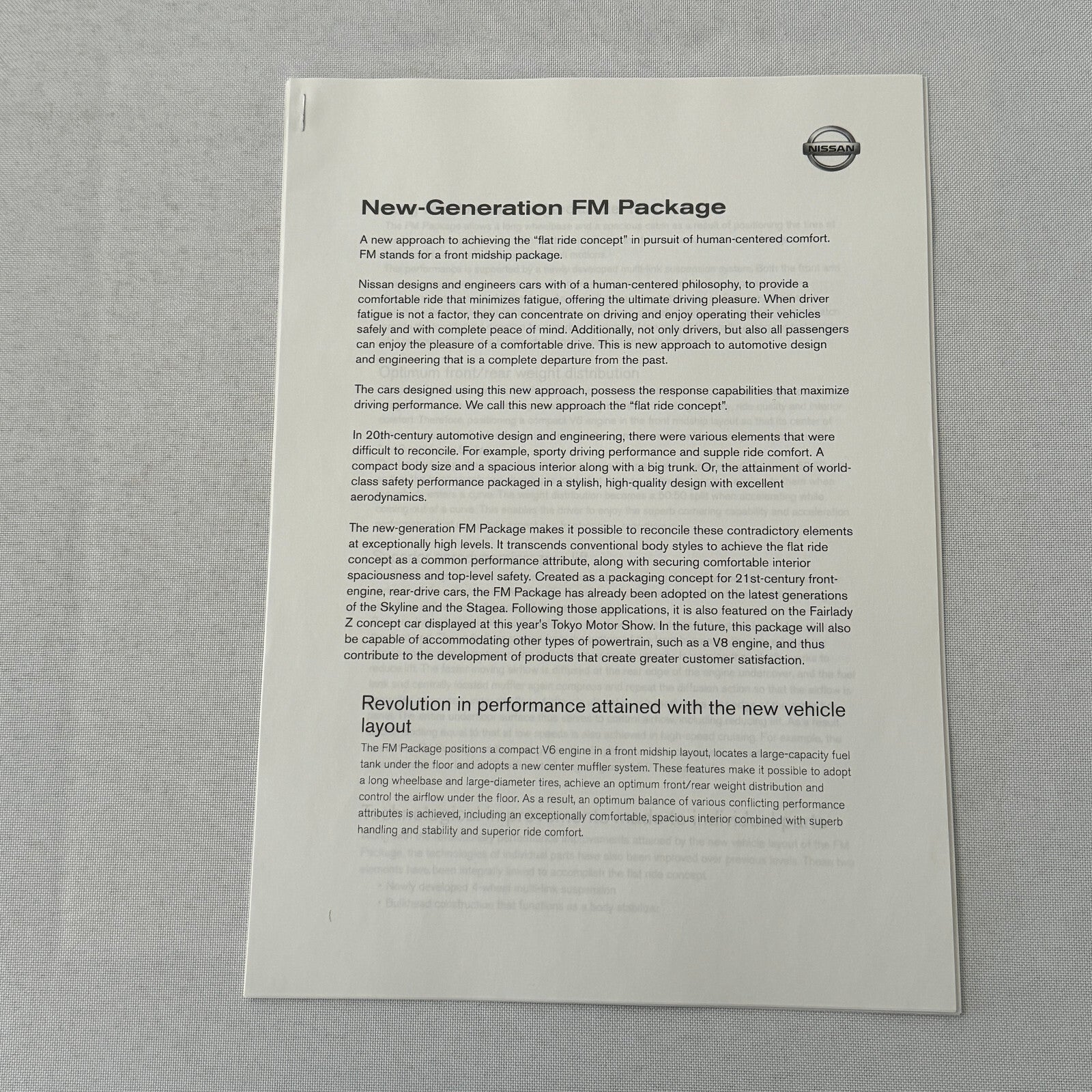 Nissan Tokyo Motor Show Concept Car Press KIt Brochure with CD Fairlady Z Nails