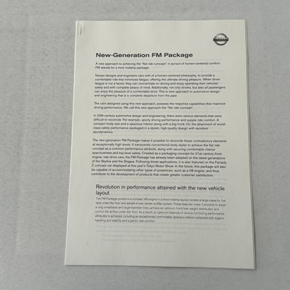 Nissan Tokyo Motor Show Concept Car Press KIt Brochure with CD Fairlady Z Nails