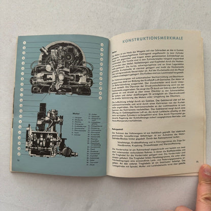 1960 Volkswagen Beetle Owners Manual Instruction Book Convertible Coupe GERMAN