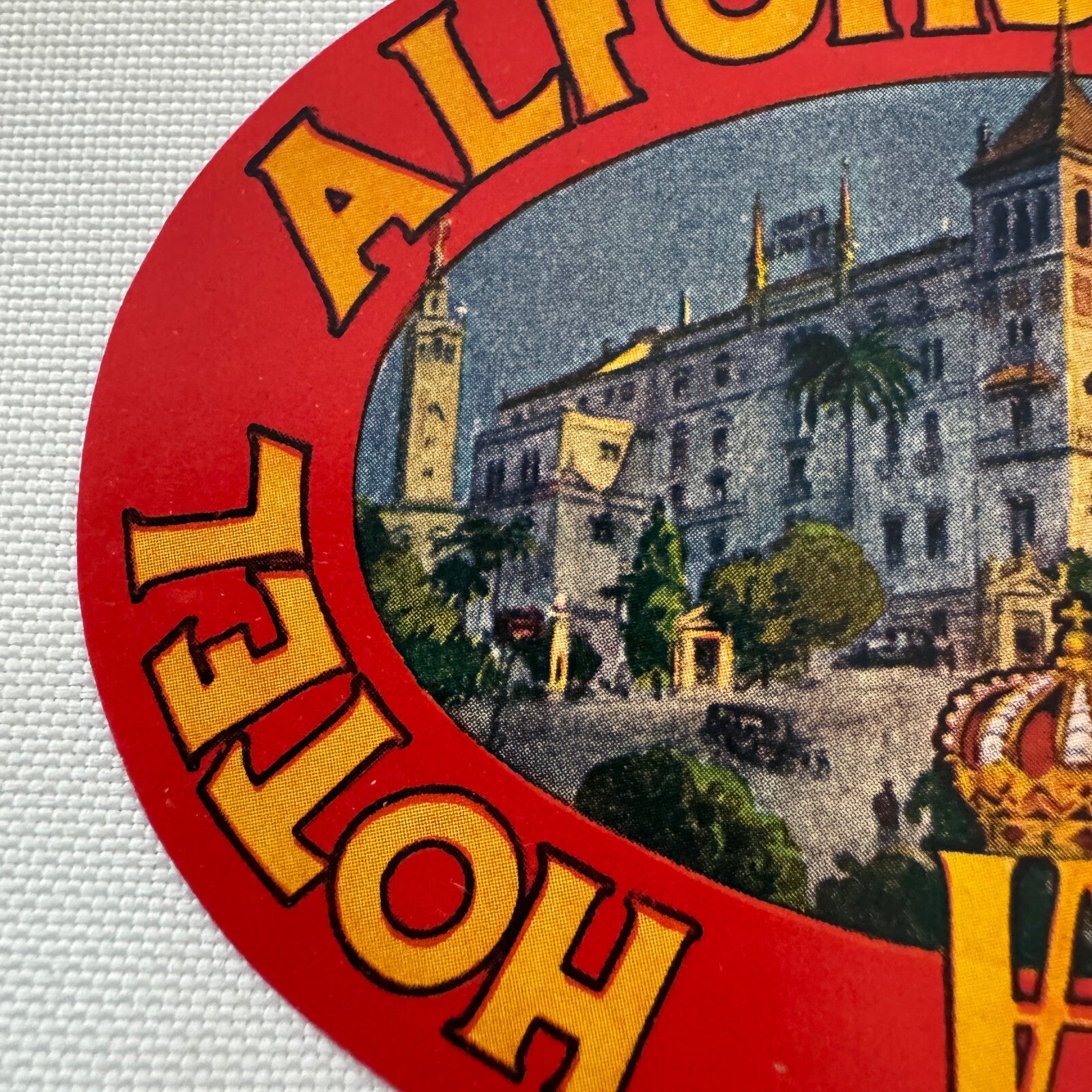 Vintage Hotel Alfonso XIIII Sevilla Spain Travel Luggage Label