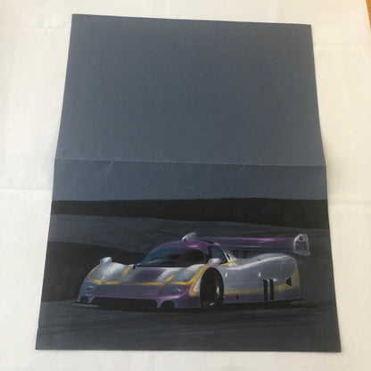 Vintage Jaguar XJR9 Silk Cut Racing Illustration Drawing Sketch Original Art