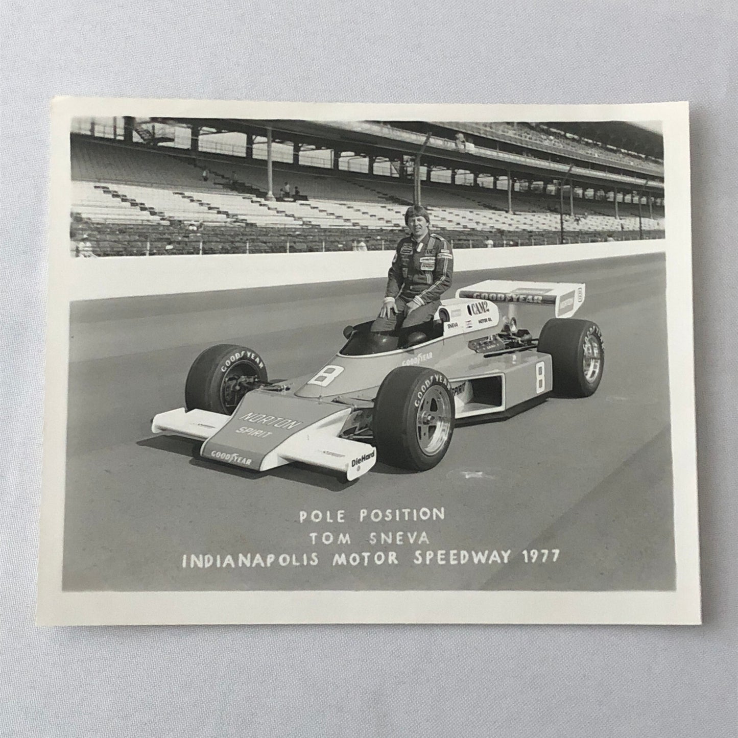 Vintage Indy Indianapolis Racing Photograph Tom Sneva 1977 McLaren Cosworth