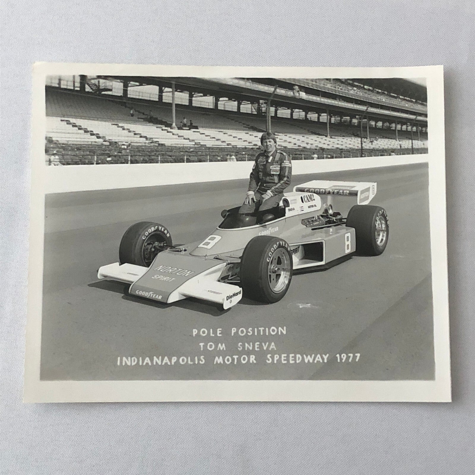 Vintage Indy Indianapolis Racing Photograph Tom Sneva 1977 McLaren Cosworth