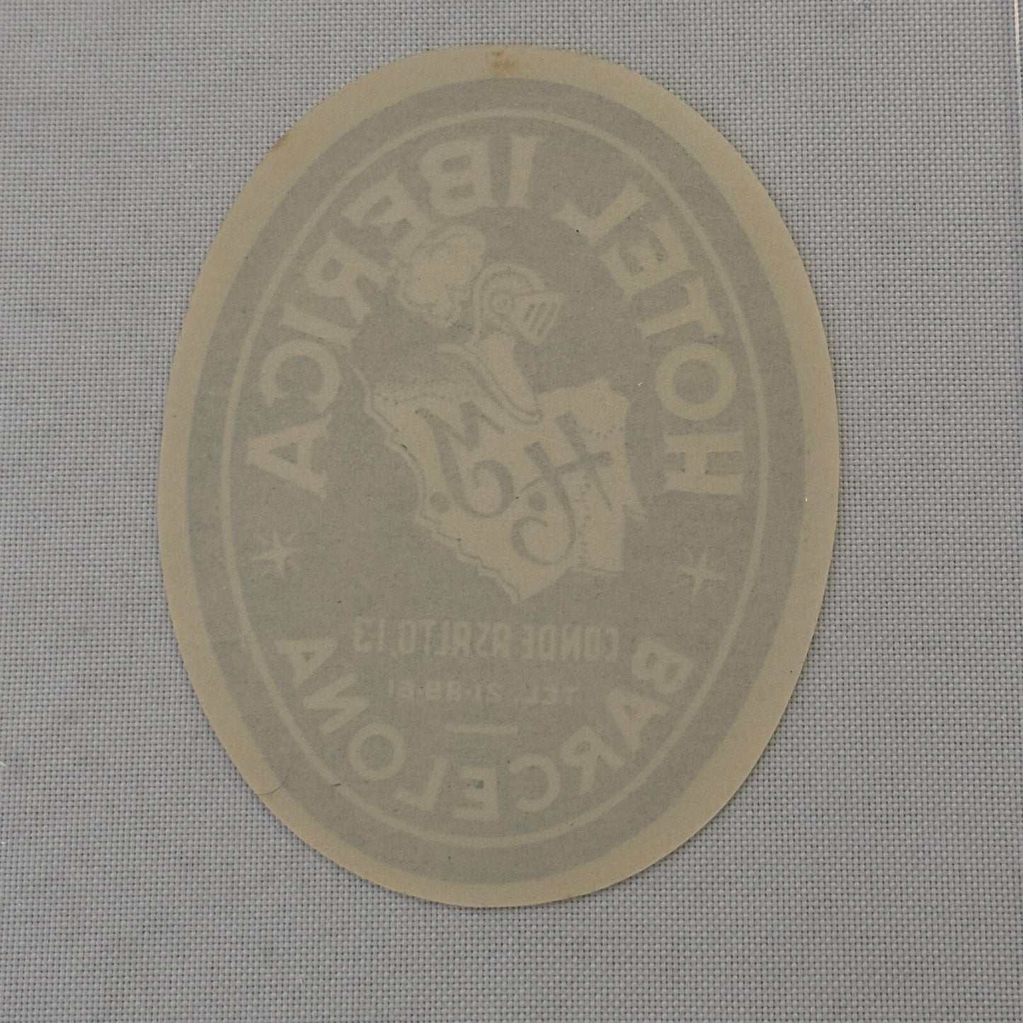 Vintage Hotel Travel Label Hotel Iberica Barcelona Spain Espana Spanish