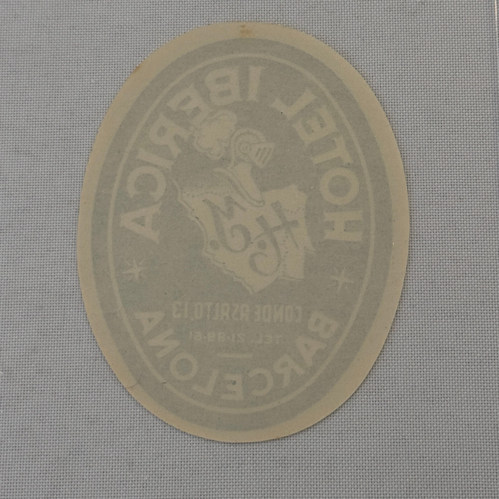Vintage Hotel Travel Label Hotel Iberica Barcelona Spain Espana Spanish