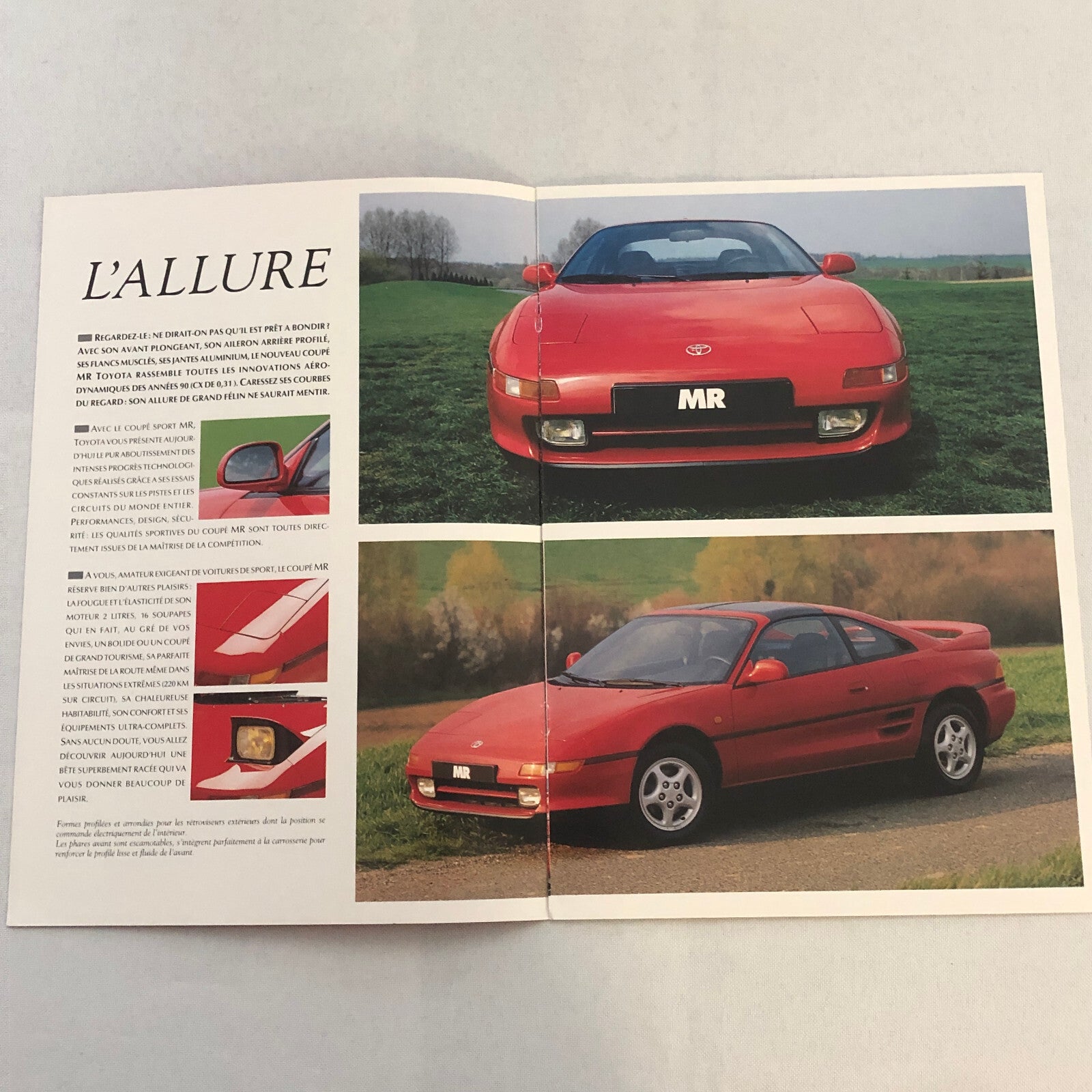 Toyota MR2 MR Coupe Car Sales Brochure Catalog FRENCH Text European Market
