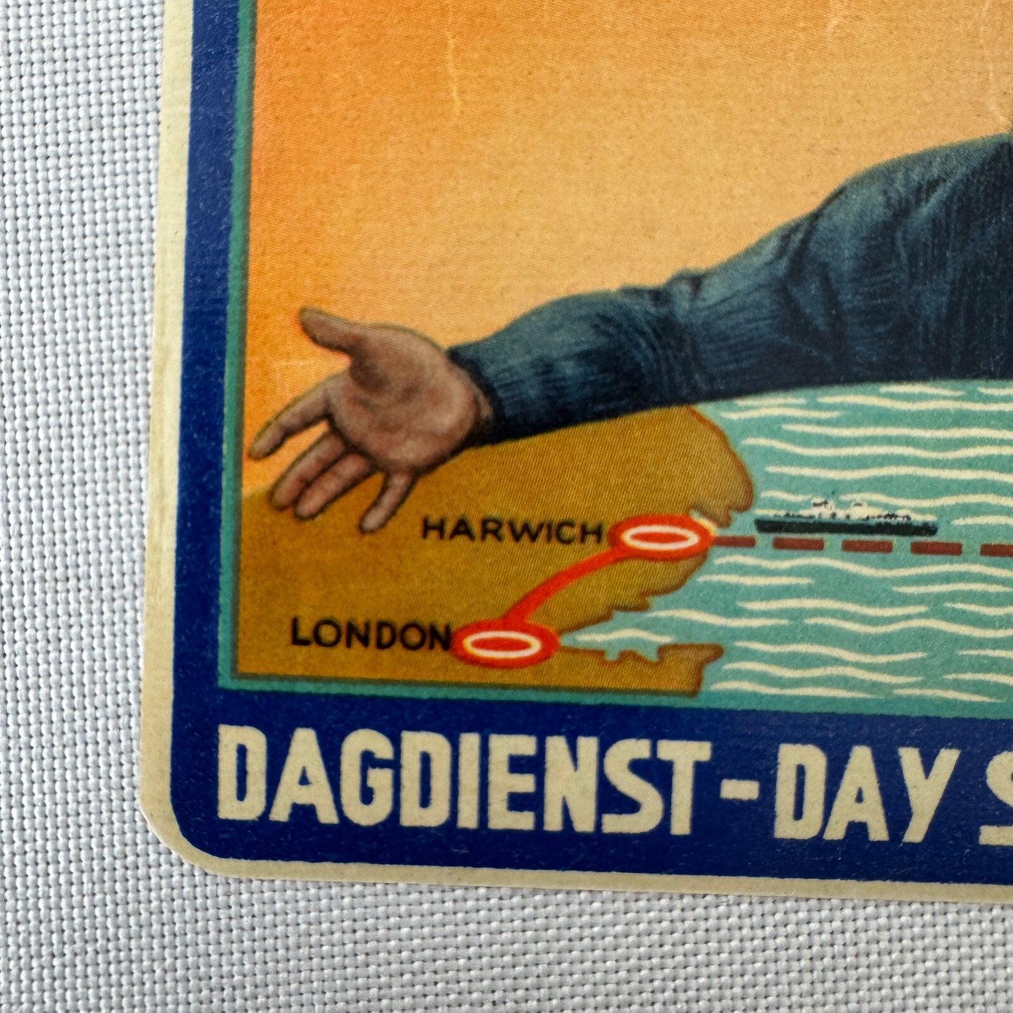 Vintage Travel Luggage Label Dutch Holland Netherlands Steamship Ship Boat ?