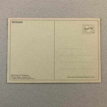 Ferrari 250 California GT Cabriolet Postcard Post Card 1990