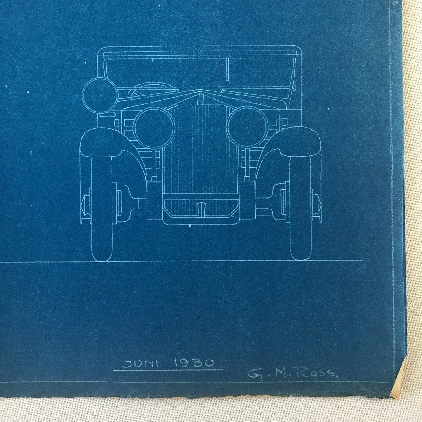1930 Coachbuilder Car Design Blueprint Rendering Blue Print Phaeton Body Style 