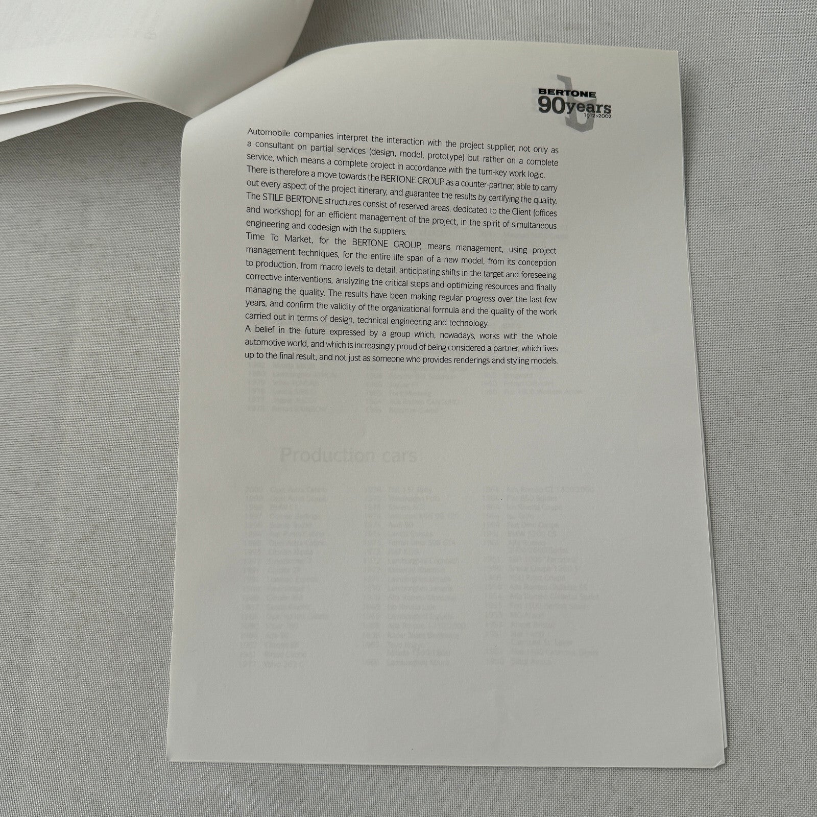 2002 Bertone Car History Press Kit in Embossed Folder Alfa Romeo Lamborghini +