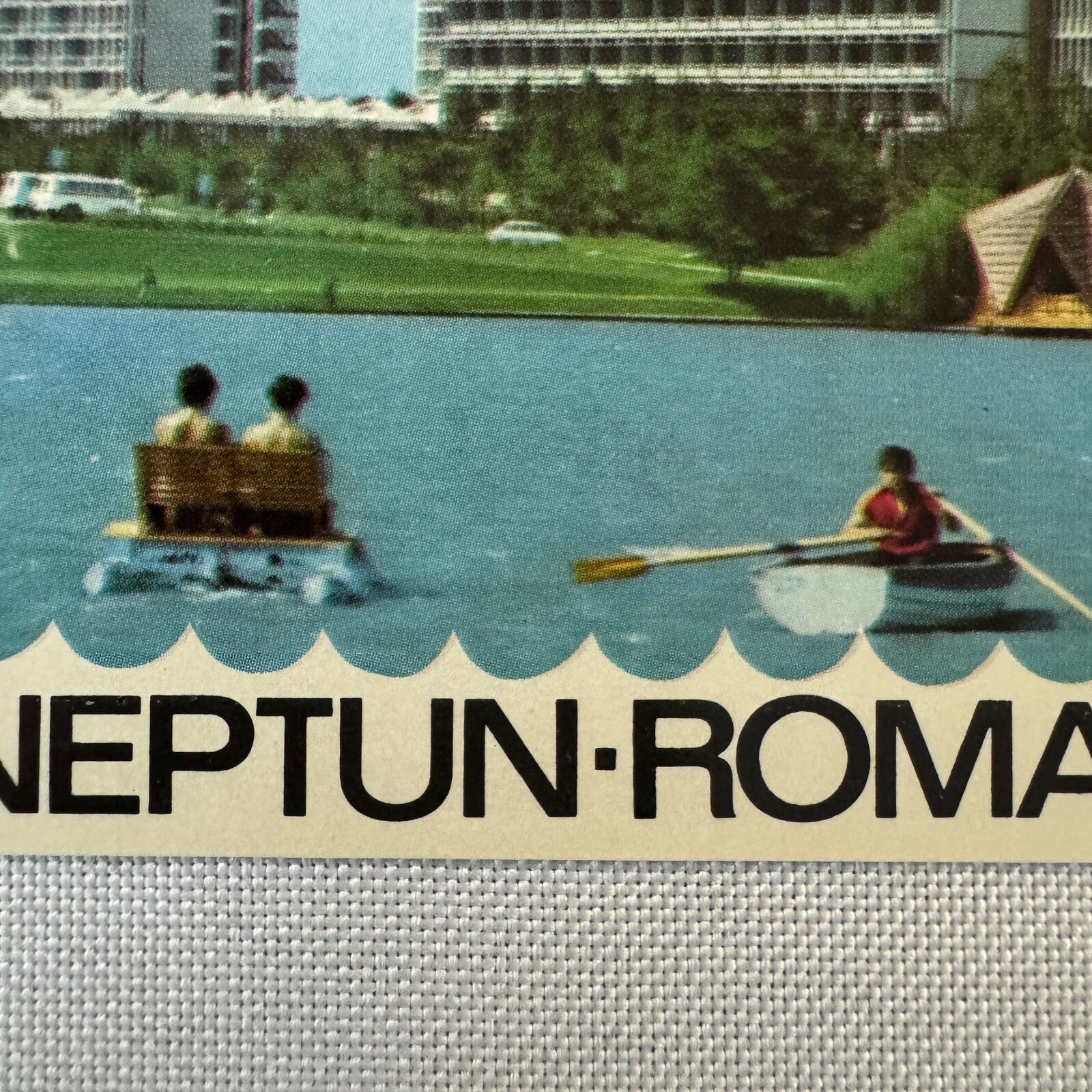 Vintage Hotel Travel Luggage Label Hotel Neptune Romania