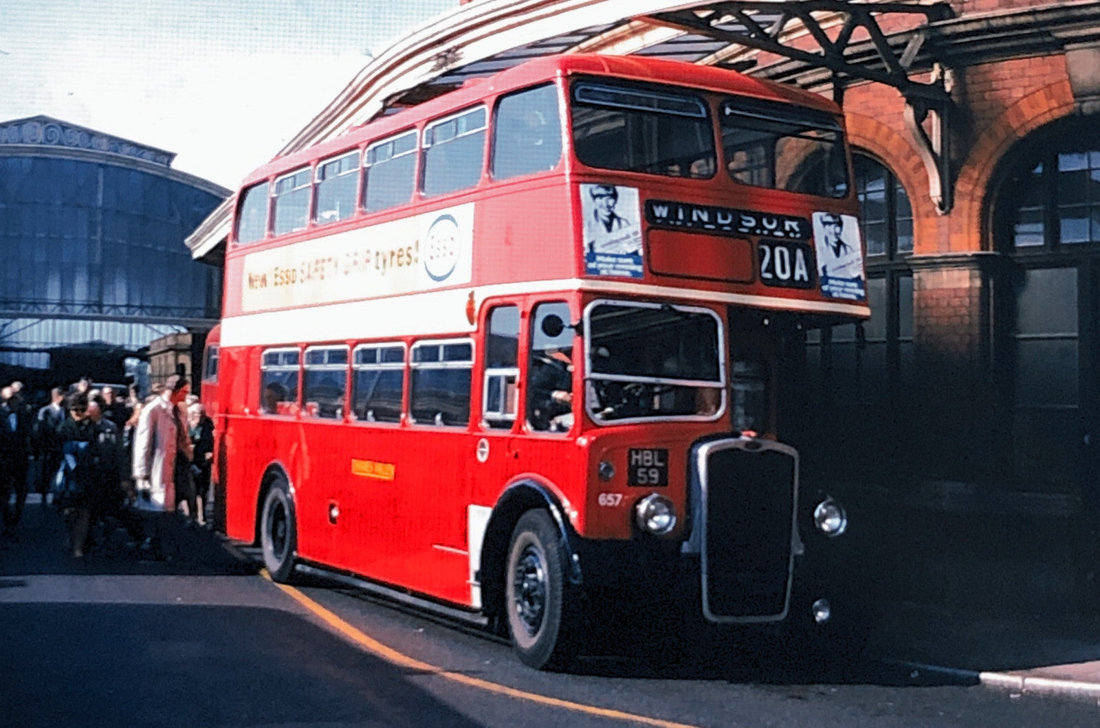 35MM Slide Photo London Double Decker Bus Truck 1969 