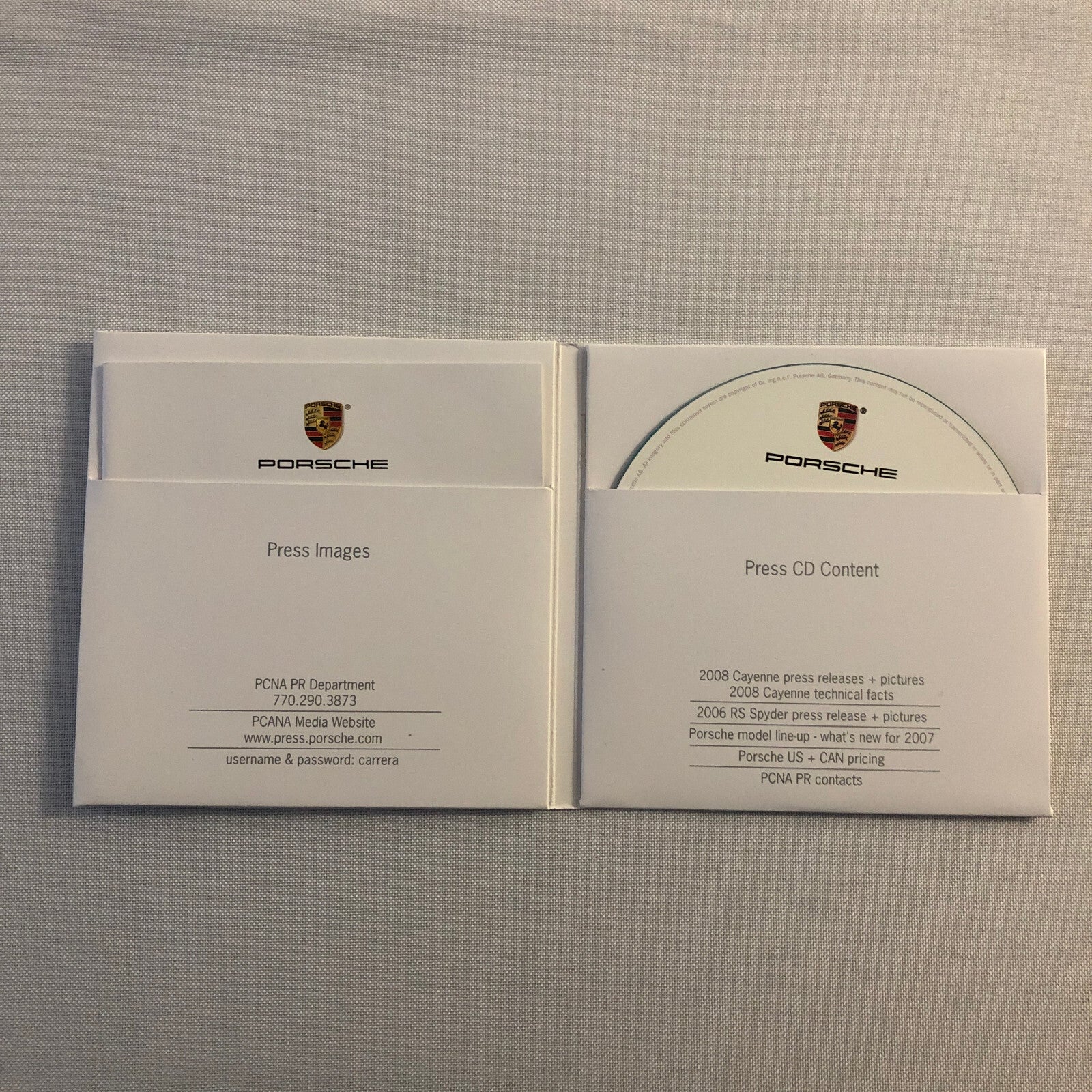 2008 Porsche Press Kit Photo CD Porsche Cayenne S Turbo