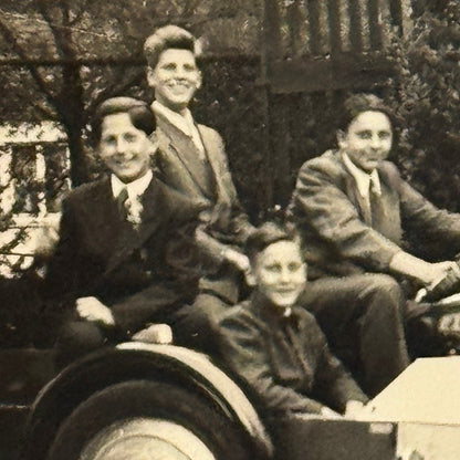 Motorcycle Sidecar Bike Side Car Boys Photo Photograph Snapshot Print