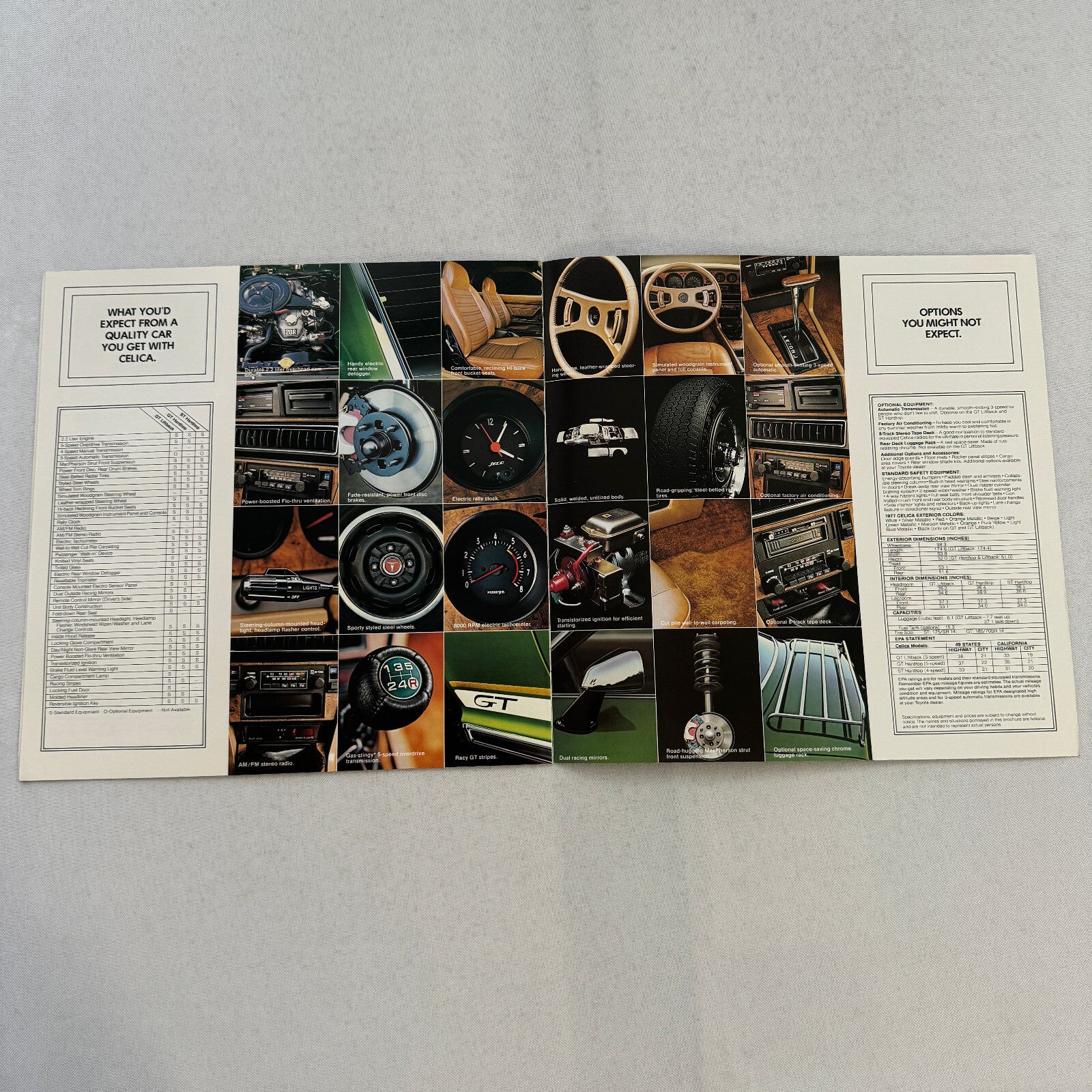 1977 Toyota Celica Car Sales Brochure Catalog GT ST Liftback Hardtop