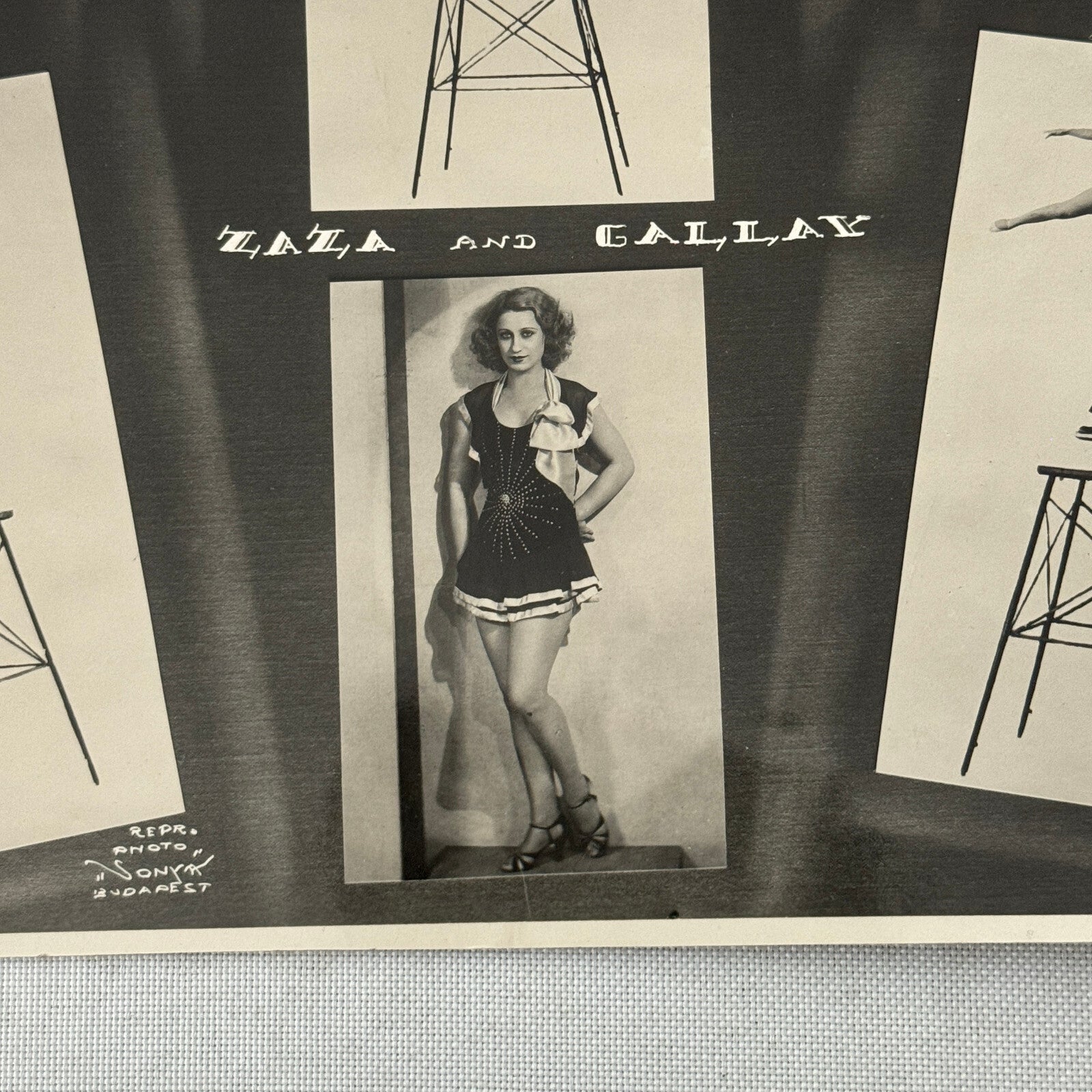 Vintage Circus Acrobat Balancing Act Photo Photograph Zaza and Gallai