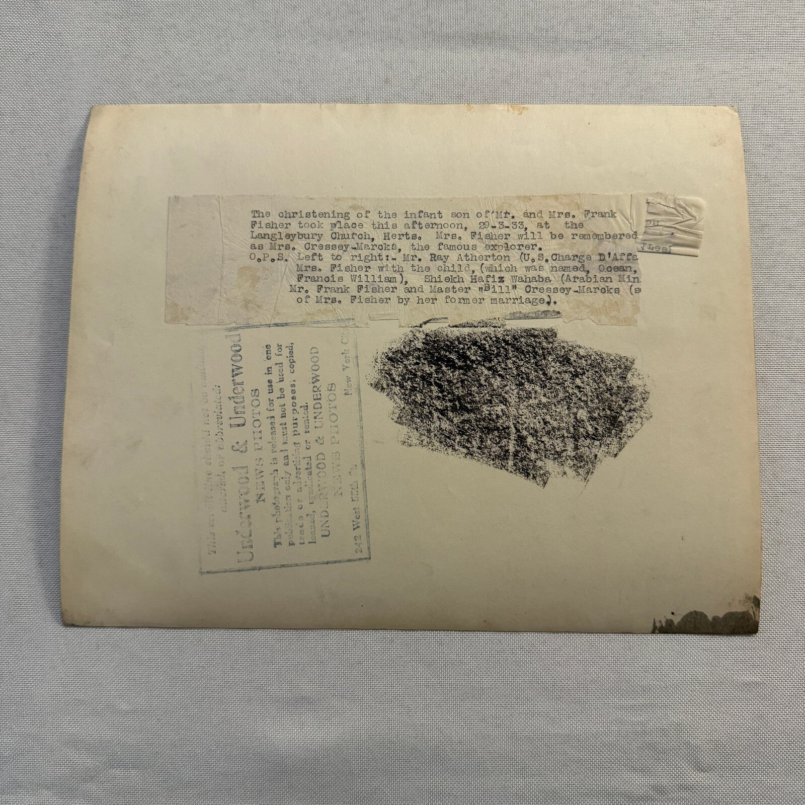 Violet Cressy Marcks Explorer Child Christening Ceremony at Church Press Photo