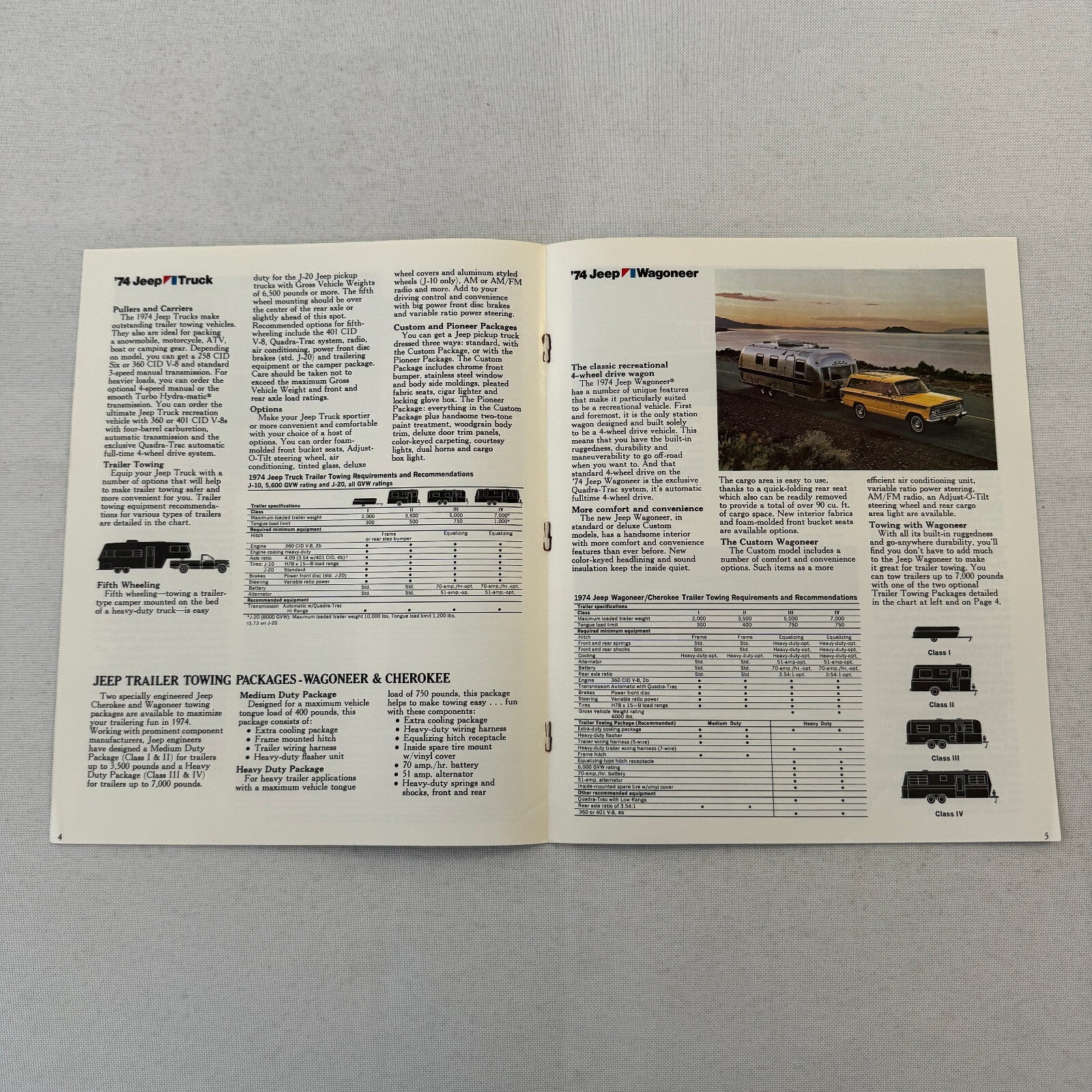 1974 Jeep Recreational Vehicle Brochure Catalog CJ-5 Pickup Wagoneer Cherokee