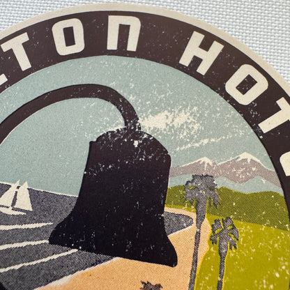 Vintage Hilton Hotel Long Beach California Travel Luggage Label