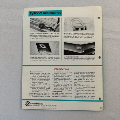 Schwartz Manufacturing Truck Semi Trailer Sales Brochure Catalog Lo-Boy Bi-Fold