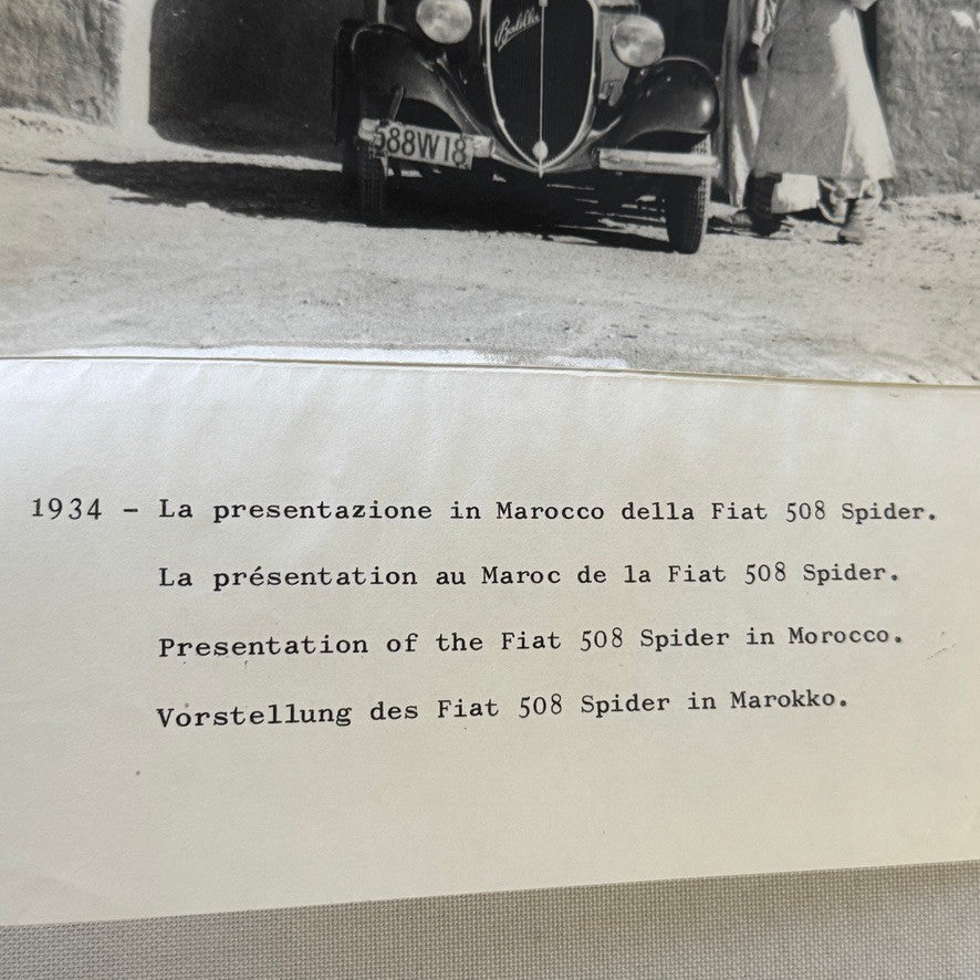 Vintage Fiat 508 Spider in Morocco 1934 Photo Photograph Print with Caption