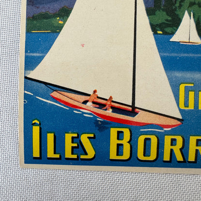 Vintage Hotel Travel Luggage Label Hotel Iles Borromees Stresa Lago Maggiore