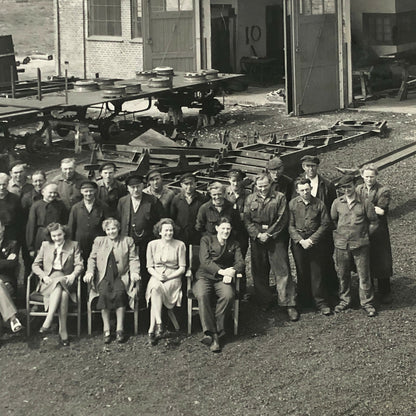 Antique Vintage Factory Company Industrial Workers Photograph ERGO Trailer