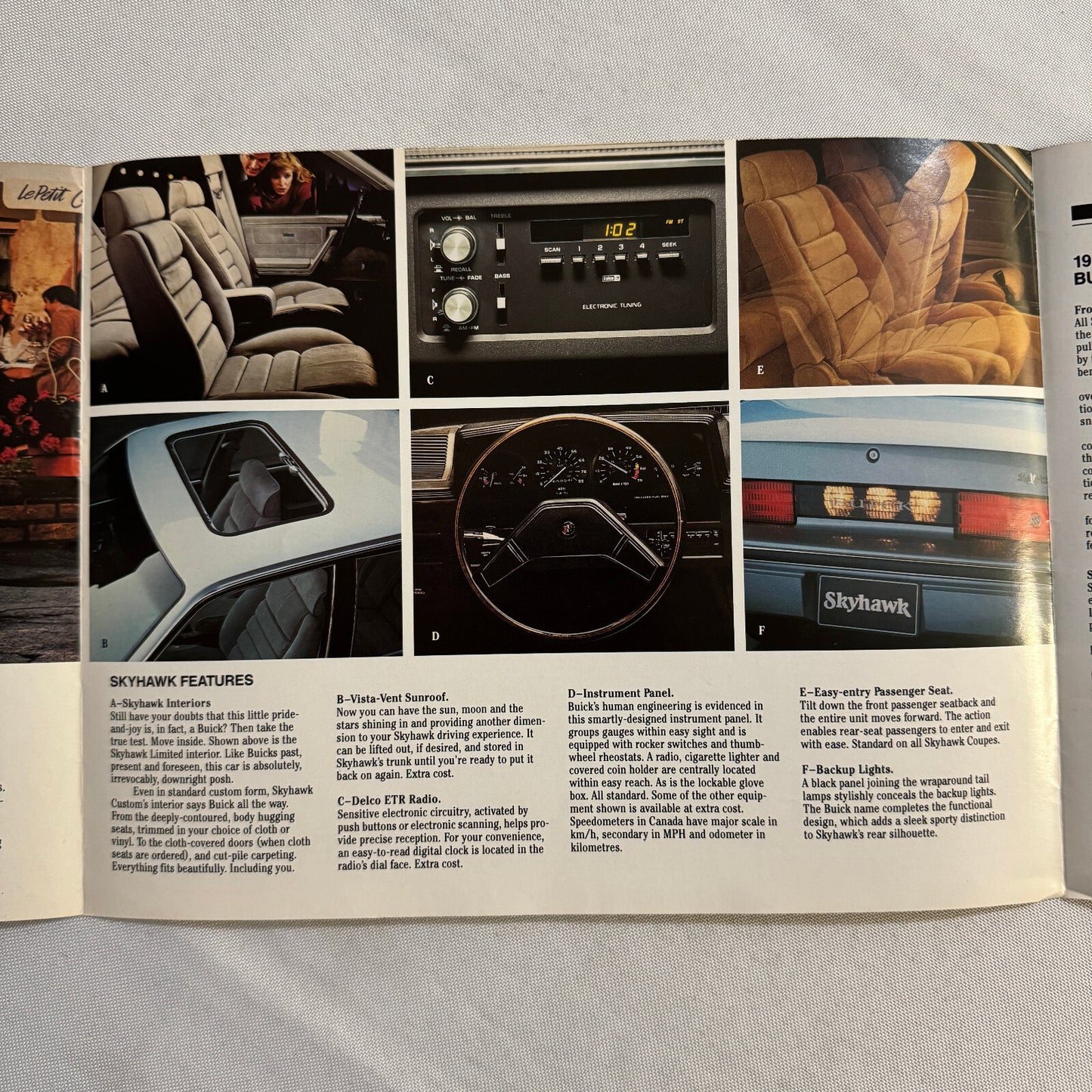 1982 Buick Skyhawk Car Sales Brochure Catalog Coupe Sedan Limited