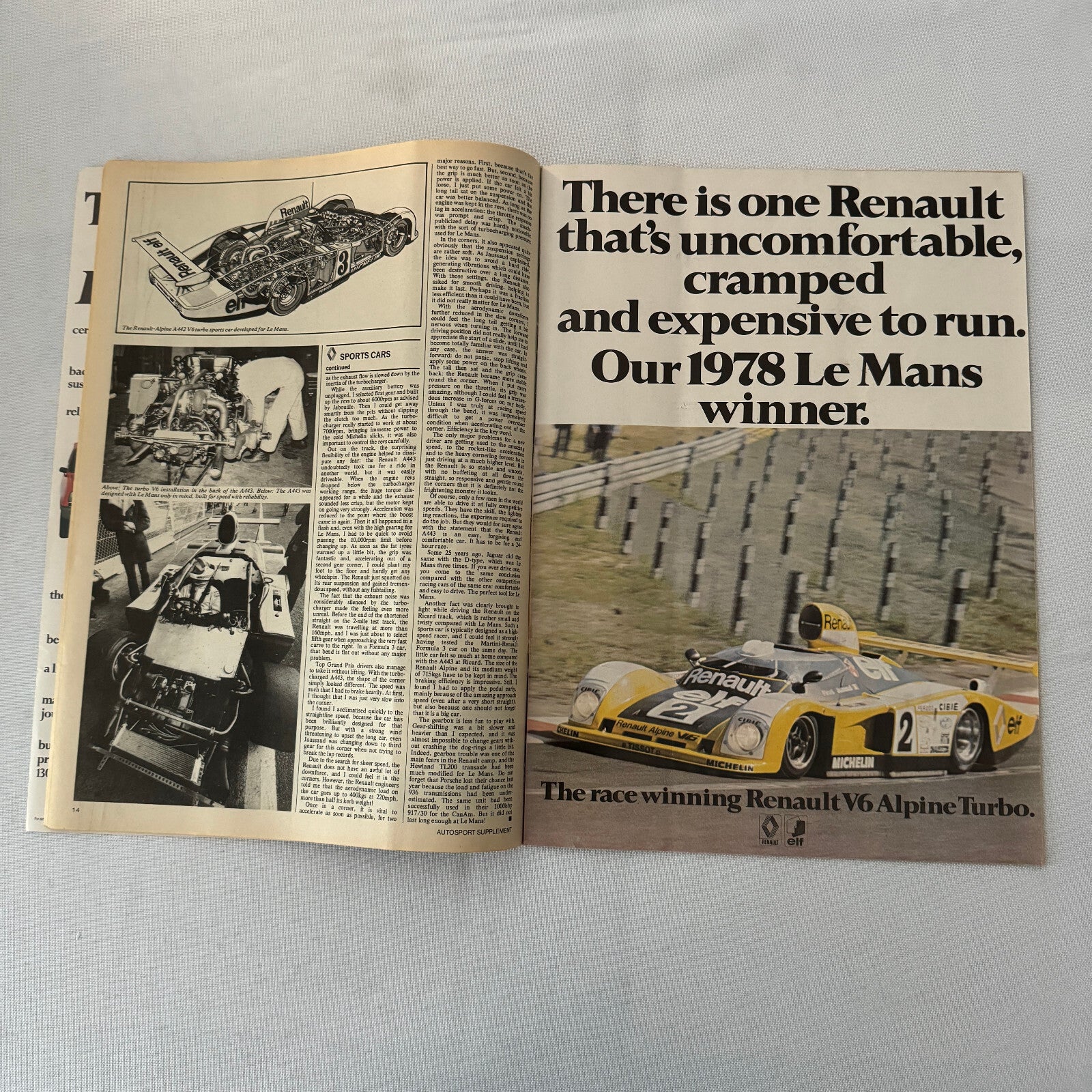 Vintage Renault Racing Supplement Magazine F1 Formula One ELF Renault 5 Gordini
