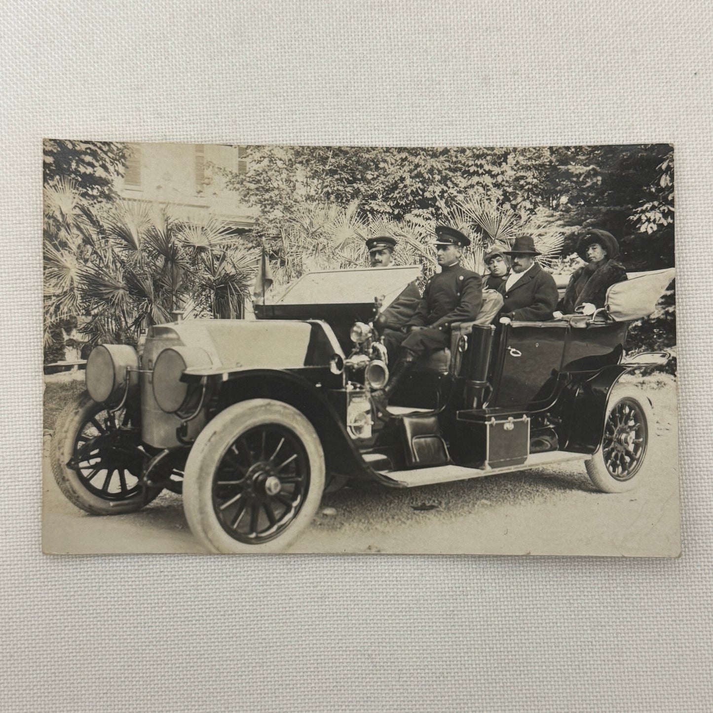 Antique Car Automobile People Italian Real Photo Postcard RPPC Photograph