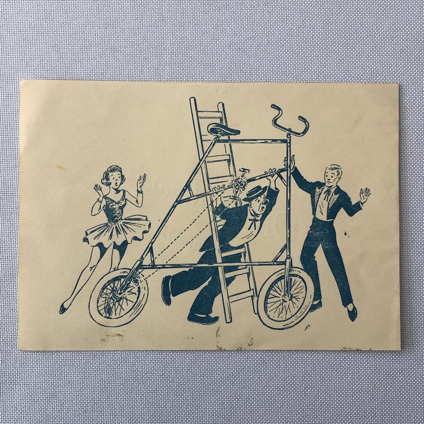 Circus Bicycle Act Postcard Post Card Die Solweigs Bike Vintage