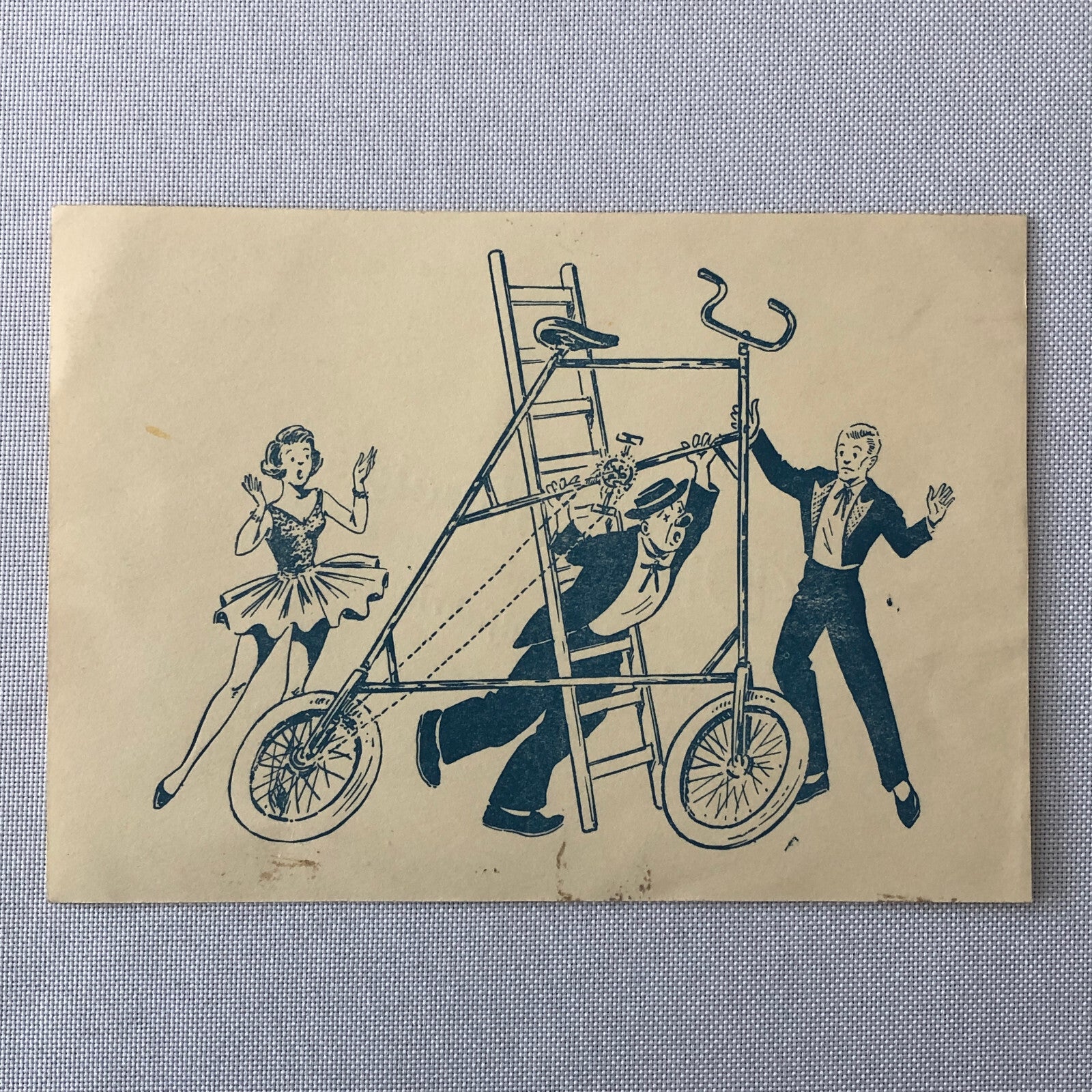Circus Bicycle Act Postcard Post Card Die Solweigs Bike Vintage
