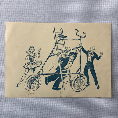 Circus Bicycle Act Postcard Post Card Die Solweigs Bike Vintage