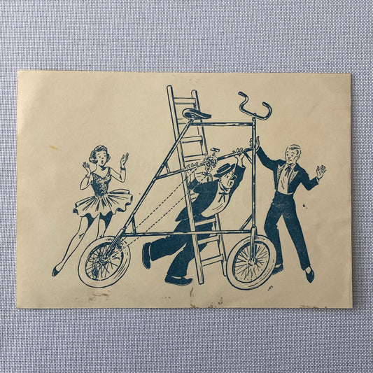 Circus Bicycle Act Postcard Post Card Die Solweigs Bike Vintage