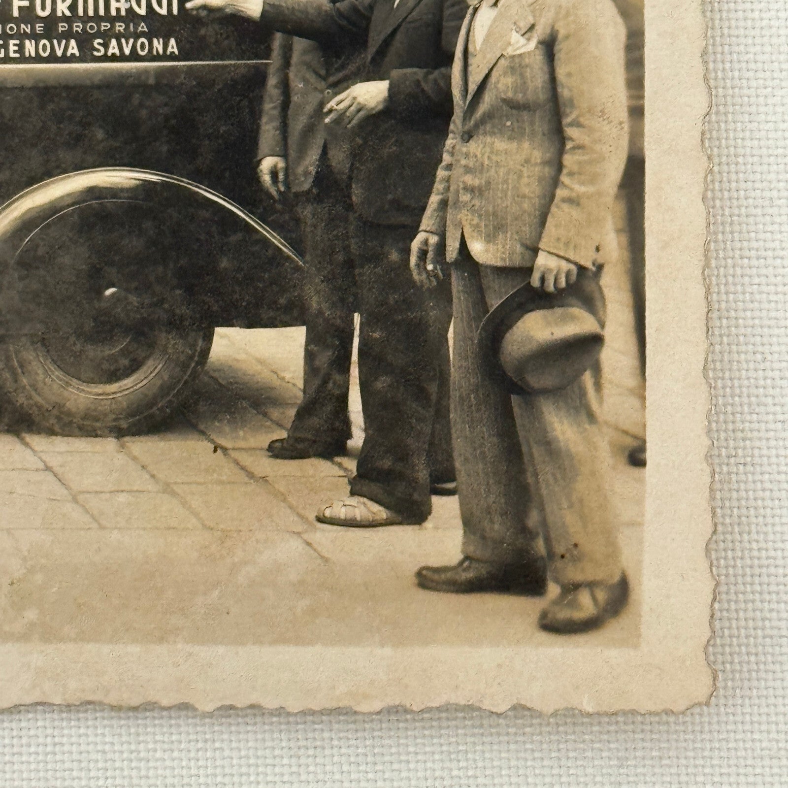 Vintage Photograph Photo Men with Delivery Van Antique Italian