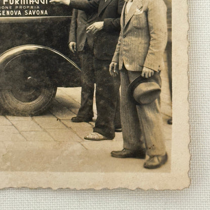 Vintage Photograph Photo Men with Delivery Van Antique Italian