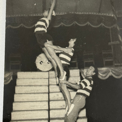 Vintage Circus Balancing Acrobat Act Photo Photograph Lot 2x 3 Rayers European