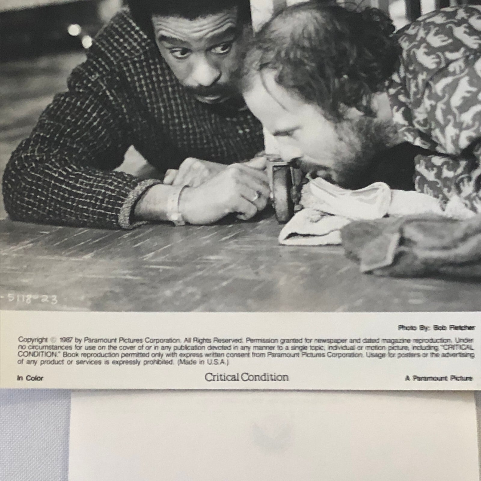 Movie Film Press Photo Photograph Critical Condition Richard Pryor 1987