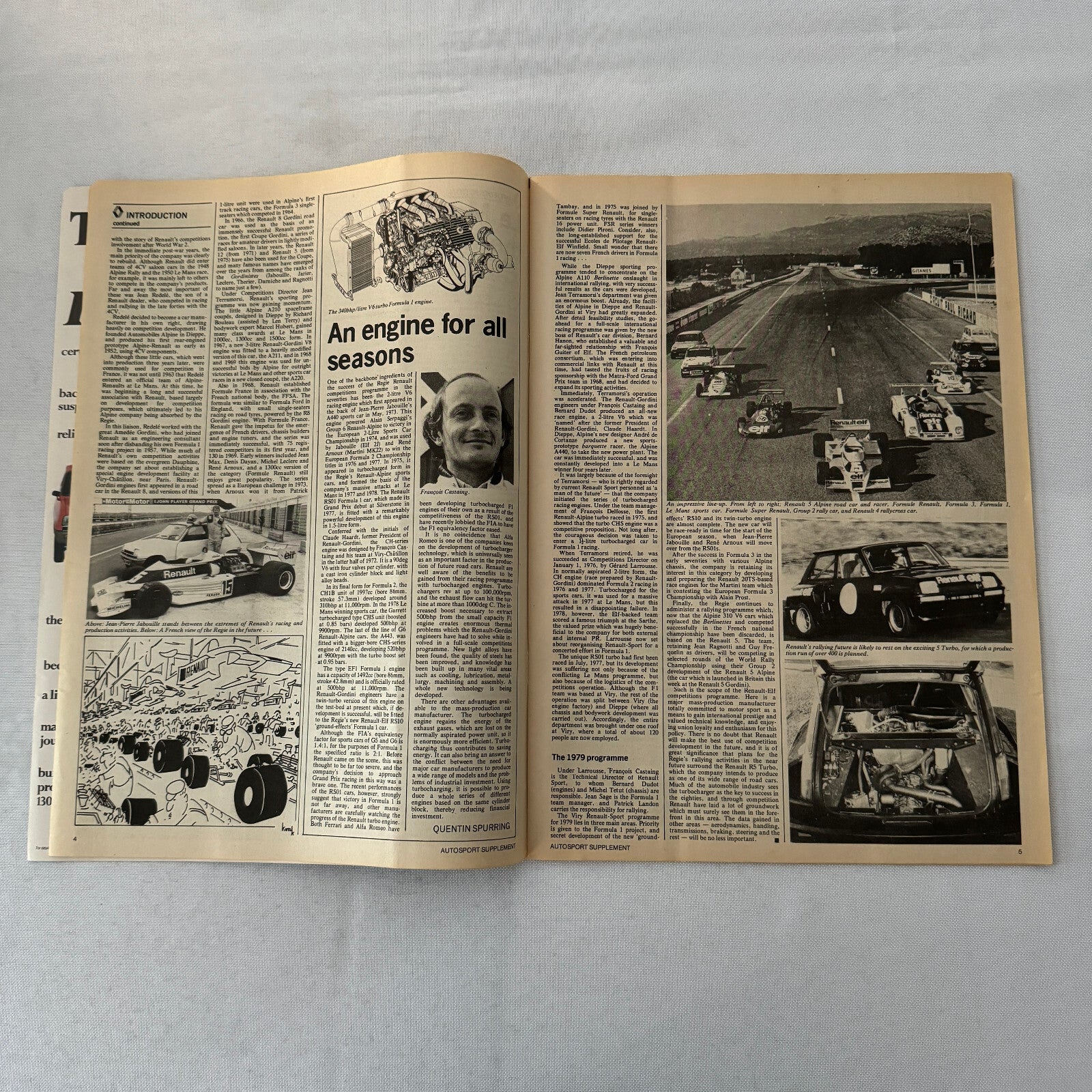 Vintage Renault Racing Supplement Magazine F1 Formula One ELF Renault 5 Gordini