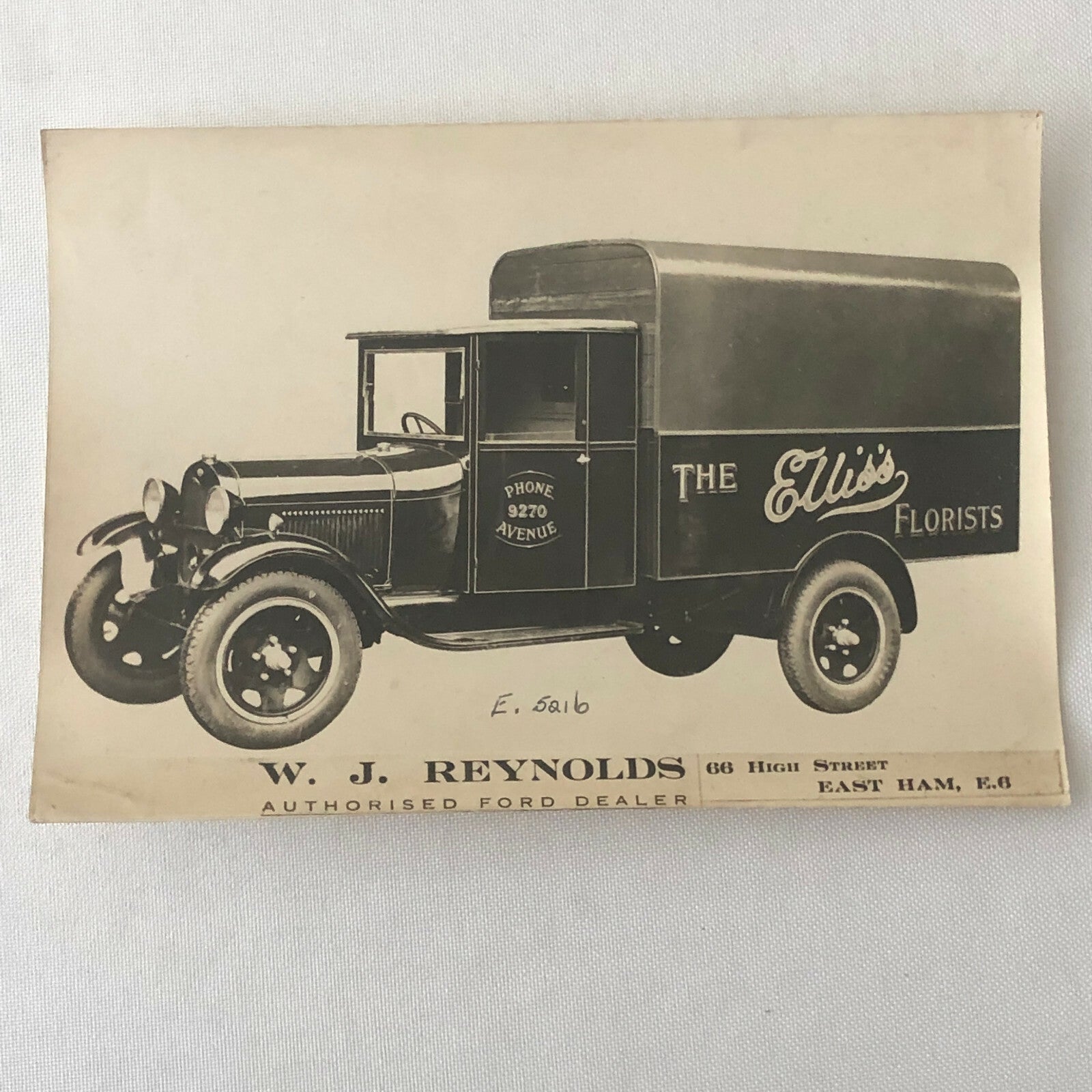 Vintage Ford Truck Florist Delivery Van Dealer Advertising Photo Photograph 