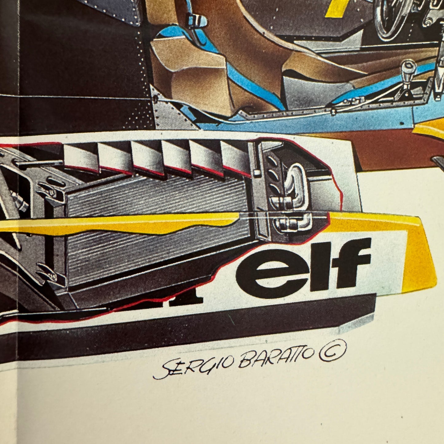 Rene Arnoux Renault RE 20 F1 Racing Car Cutaway Illustration Poster