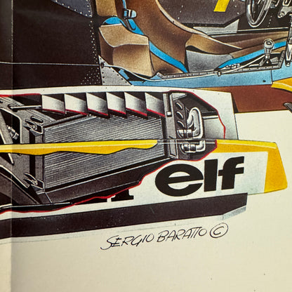 Rene Arnoux Renault RE 20 F1 Racing Car Cutaway Illustration Poster