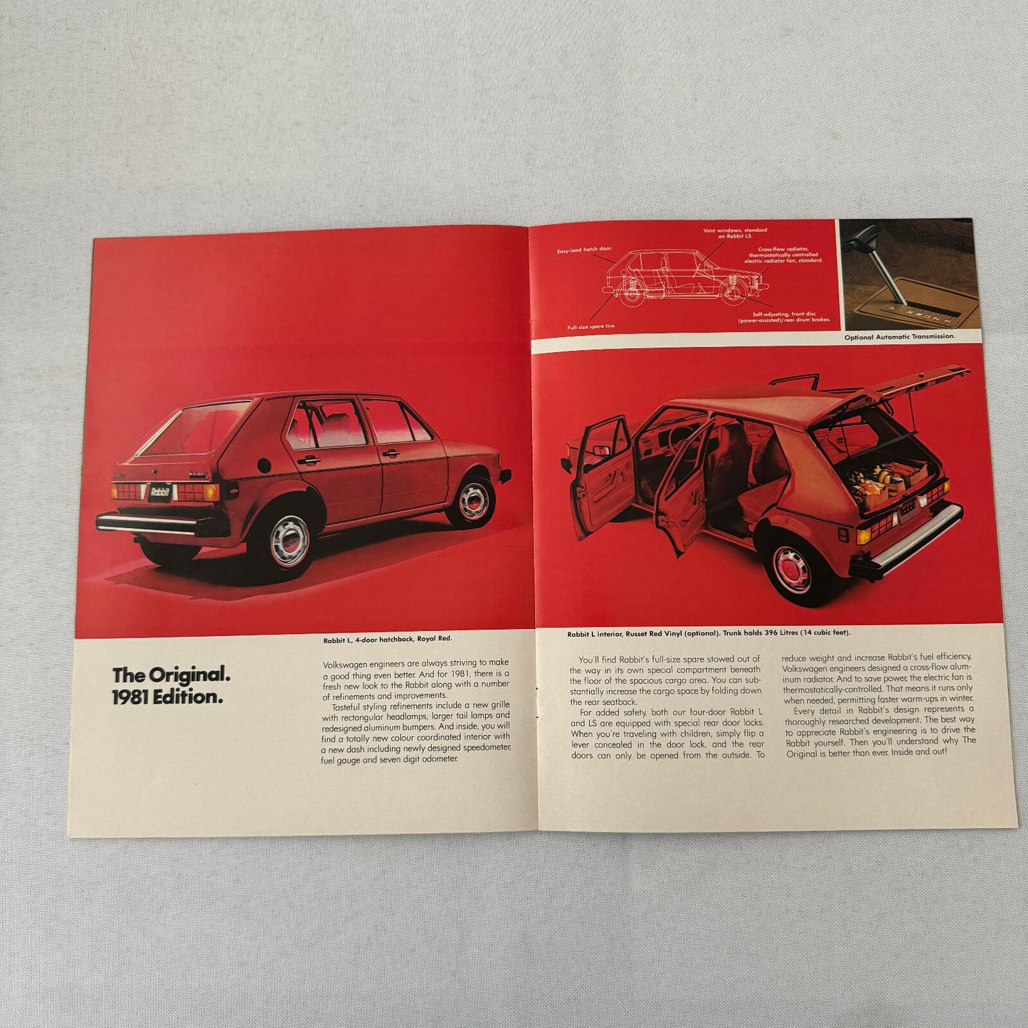 1981 Volkswagen VW Rabbit Car Sales Brochure Catalog Rabbit Convertible