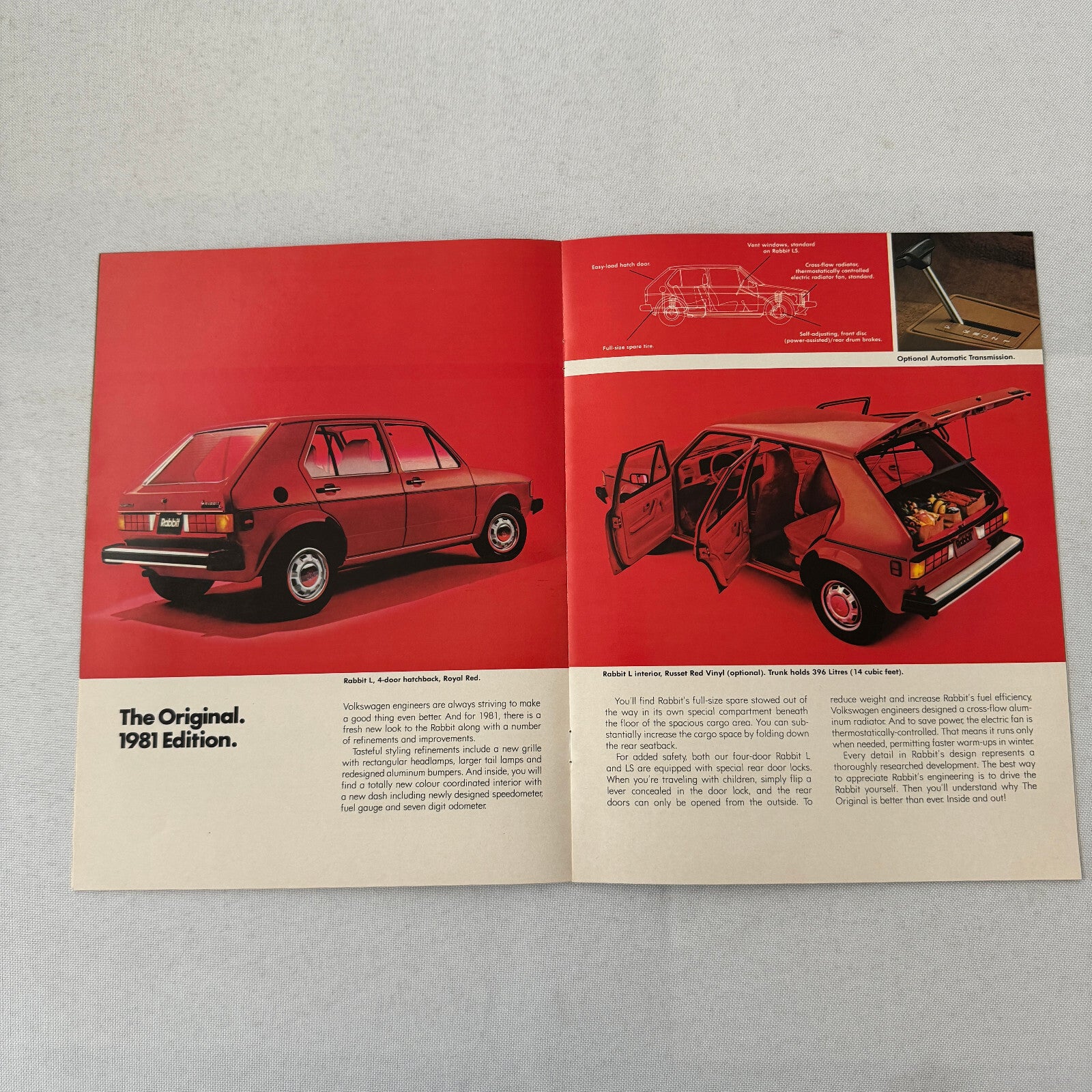1981 Volkswagen VW Rabbit Car Sales Brochure Catalog Rabbit Convertible