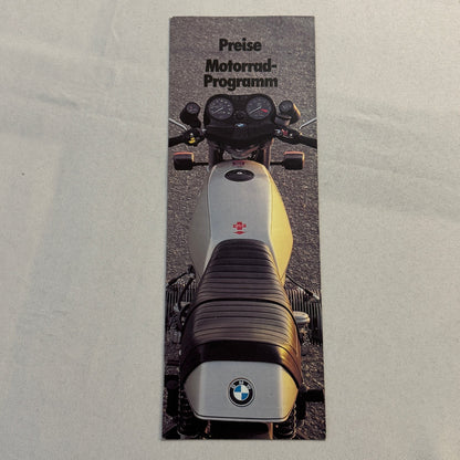 1978 BMW Motorcycle Price and Options Brochure Catalog R65 R100 R80 R45 GERMAN